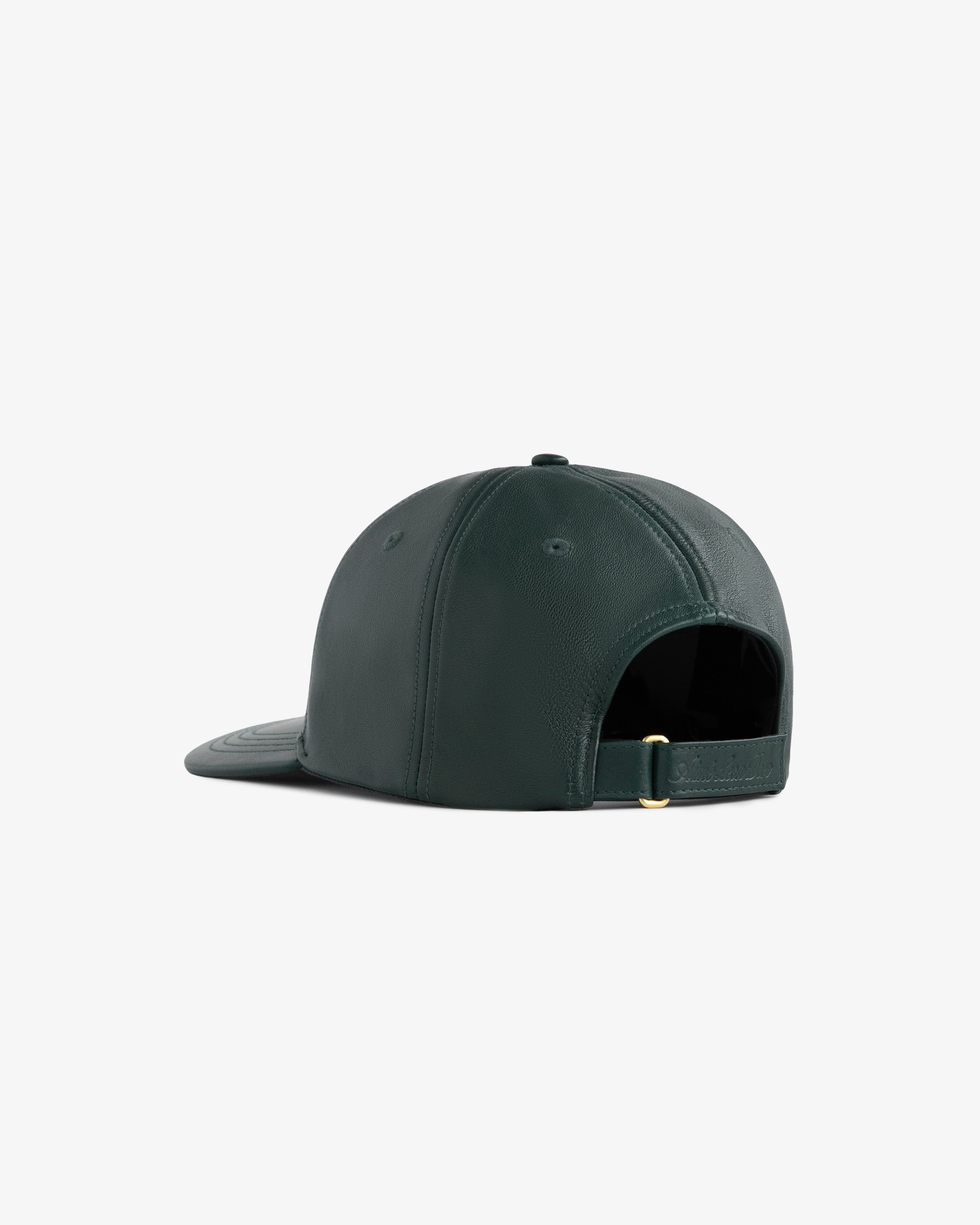 Brass Logo Leather Hat