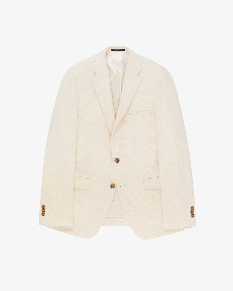 Single-Breasted Boucle Suit Jacket