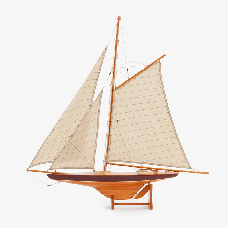 1895 Cup Racer Sailboat Wooden Model