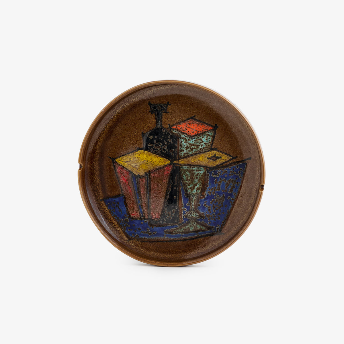 Mid Century Italian Painted Still Life Dish