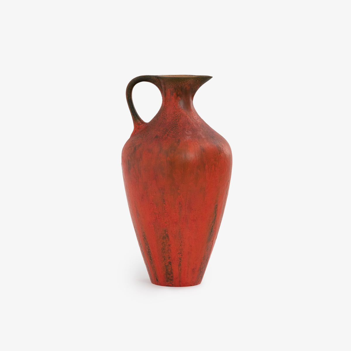 Mid Century Ceramic Orange Urn