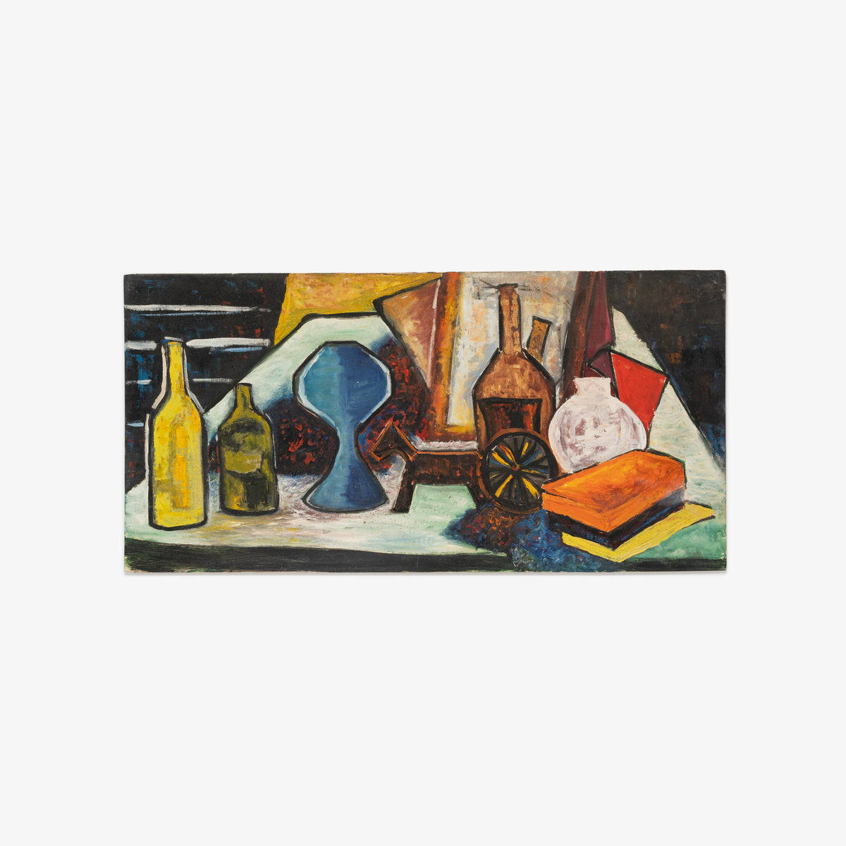 Mid Century Oil on Board Still Large Life