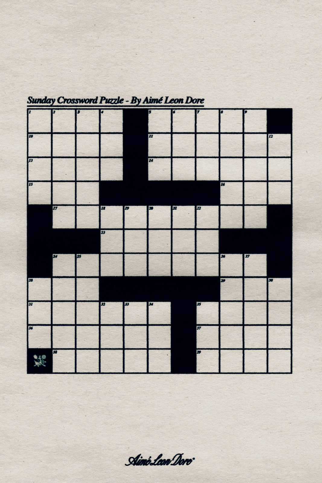 Crossword Puzzle by Aimé Leon Dore