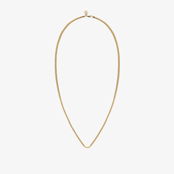 The Miami Cuban Chain - 24" is a sleek gold necklace with a small clasp, shown on a plain white background.