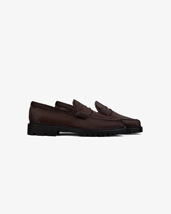 Lug Sole Calf Hair Queens Crest Loafer