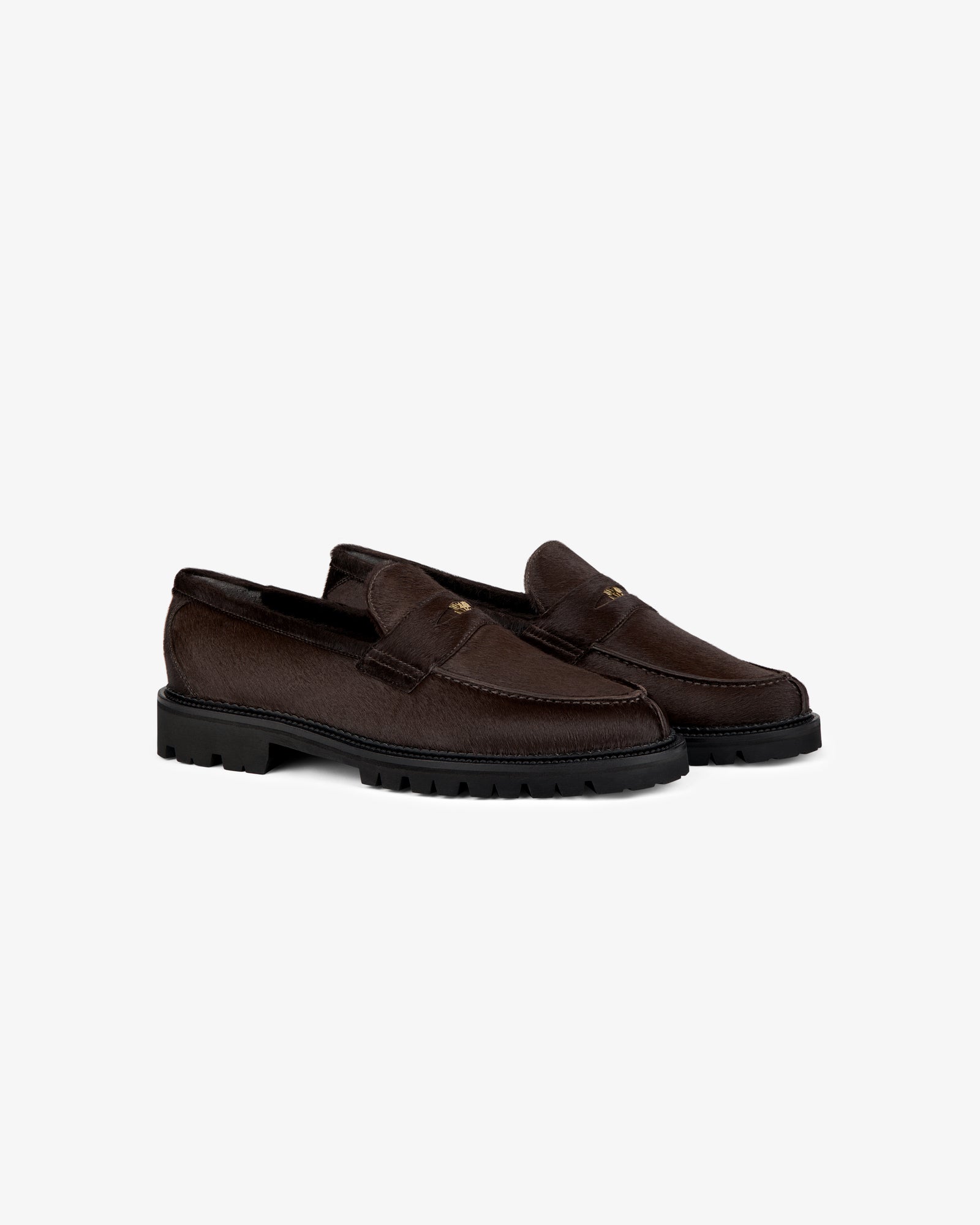 Lug Sole Calf Hair Queens Crest Loafer