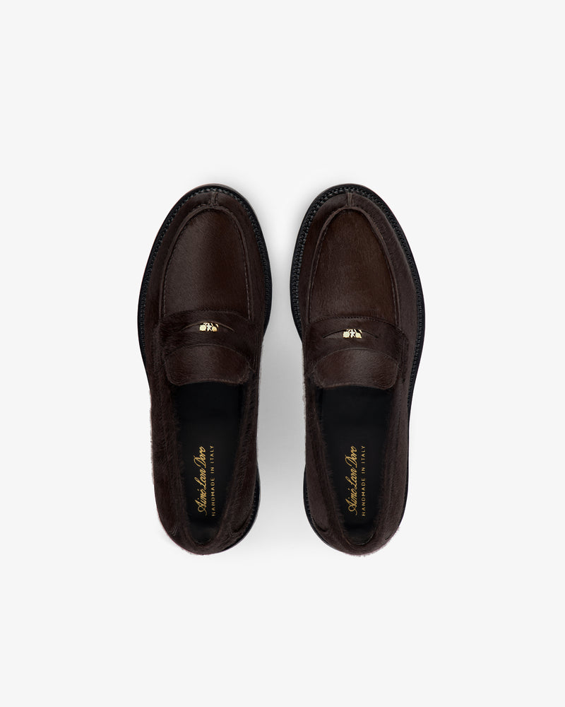 Lug Sole Calf Hair Queens Crest Loafer