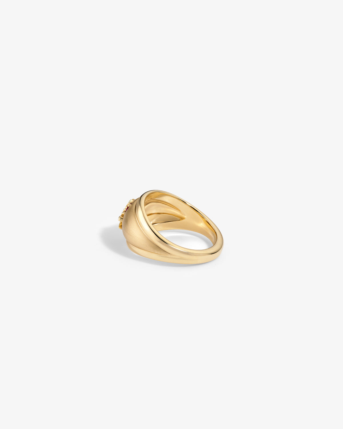 The 14Kt Gold Crest Dome Ring features a unique wrapped design, shown from the side on a plain white background.
