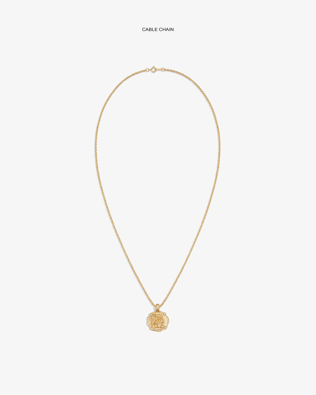 14Kt Gold Coin Pendant necklace displayed on a plain white background.