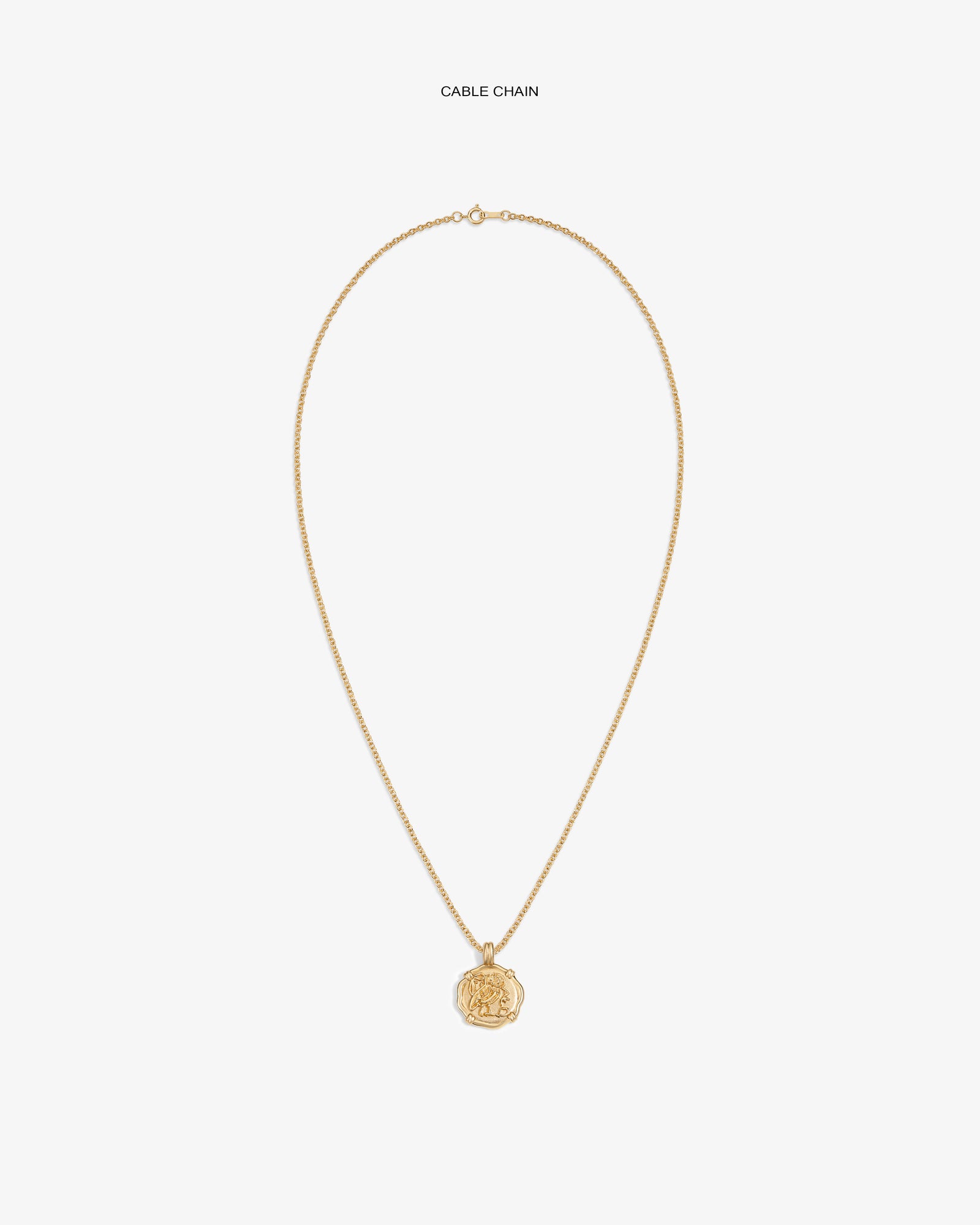 14Kt Gold Coin Pendant necklace displayed on a plain white background.