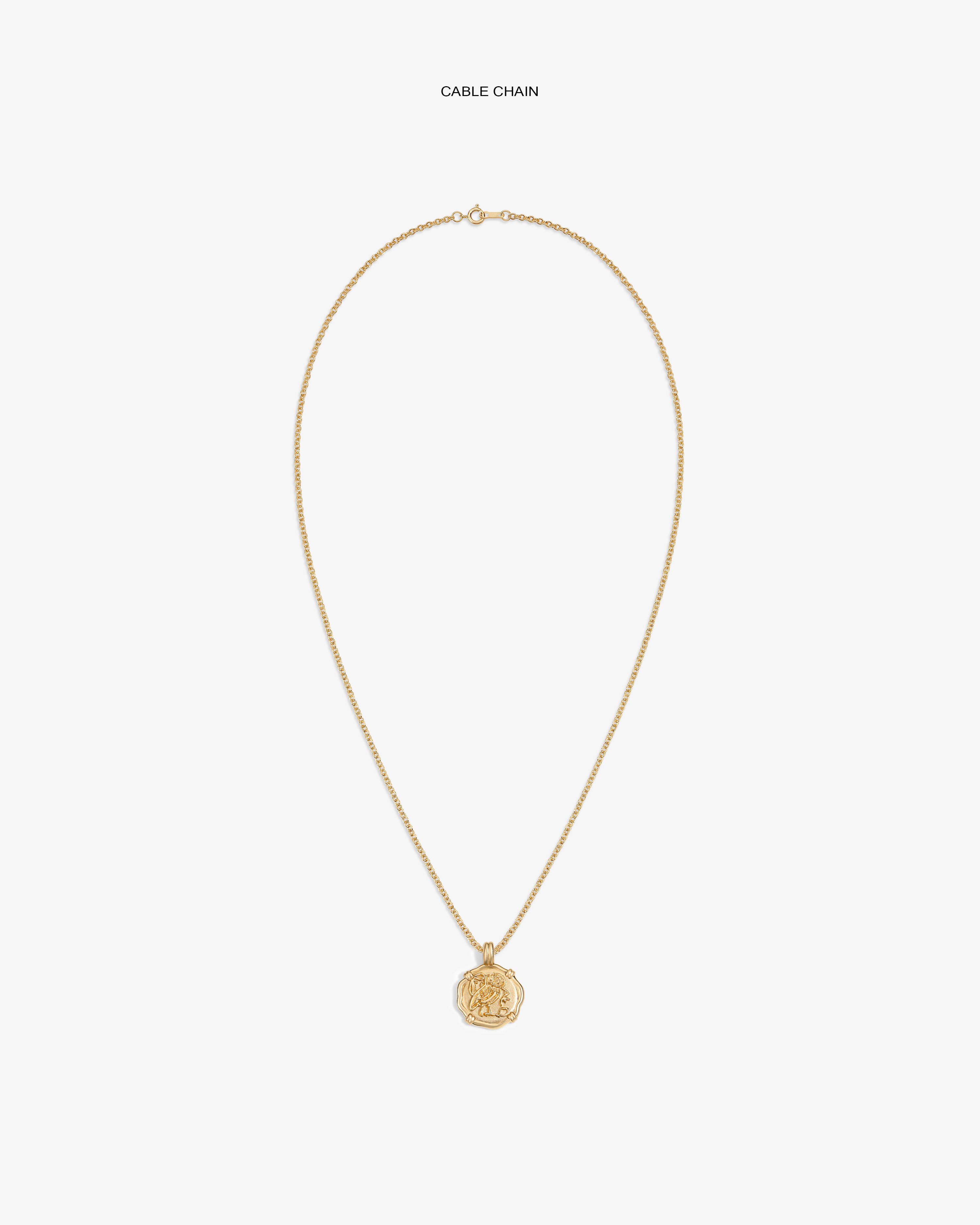 14Kt Gold Coin Pendant necklace displayed on a plain white background.