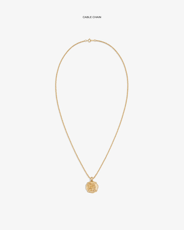 14Kt Gold Coin Pendant necklace displayed on a plain white background.