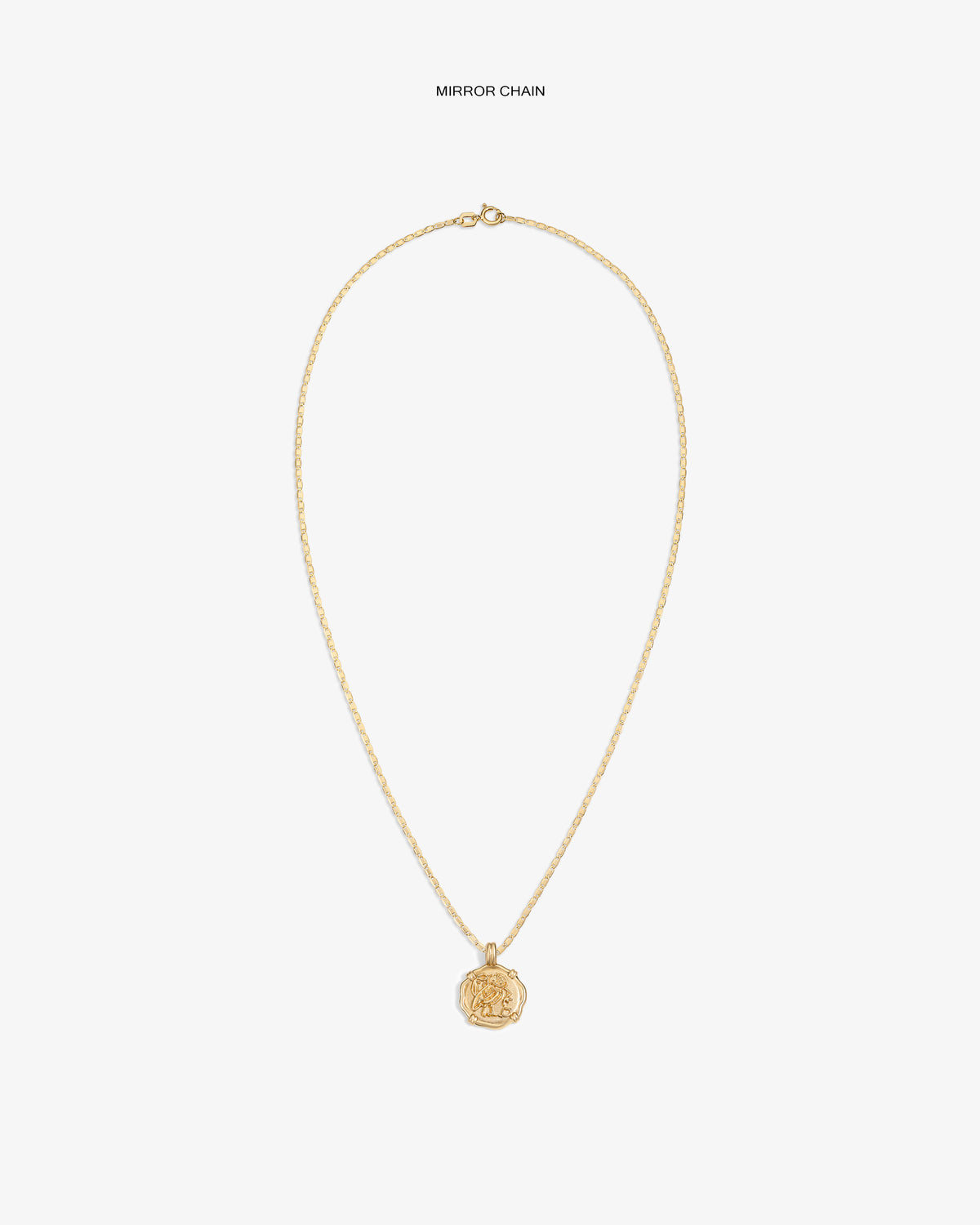 14Kt Gold Coin Pendant with a twisted chain shown on a plain white background.