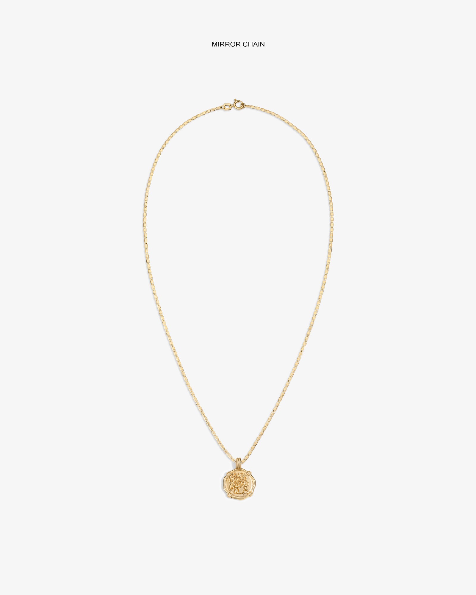14Kt Gold Coin Pendant with a twisted chain shown on a plain white background.
