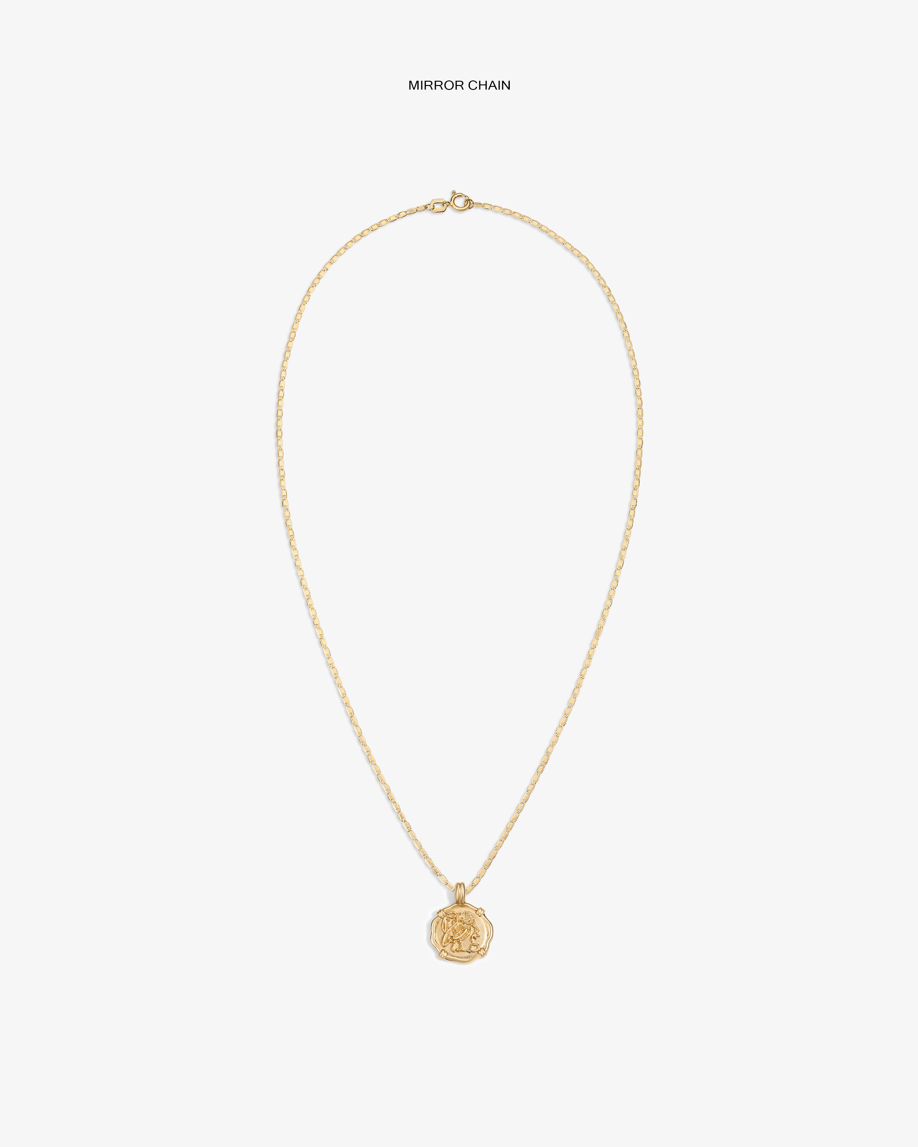 14Kt Gold Coin Pendant with a twisted chain shown on a plain white background.