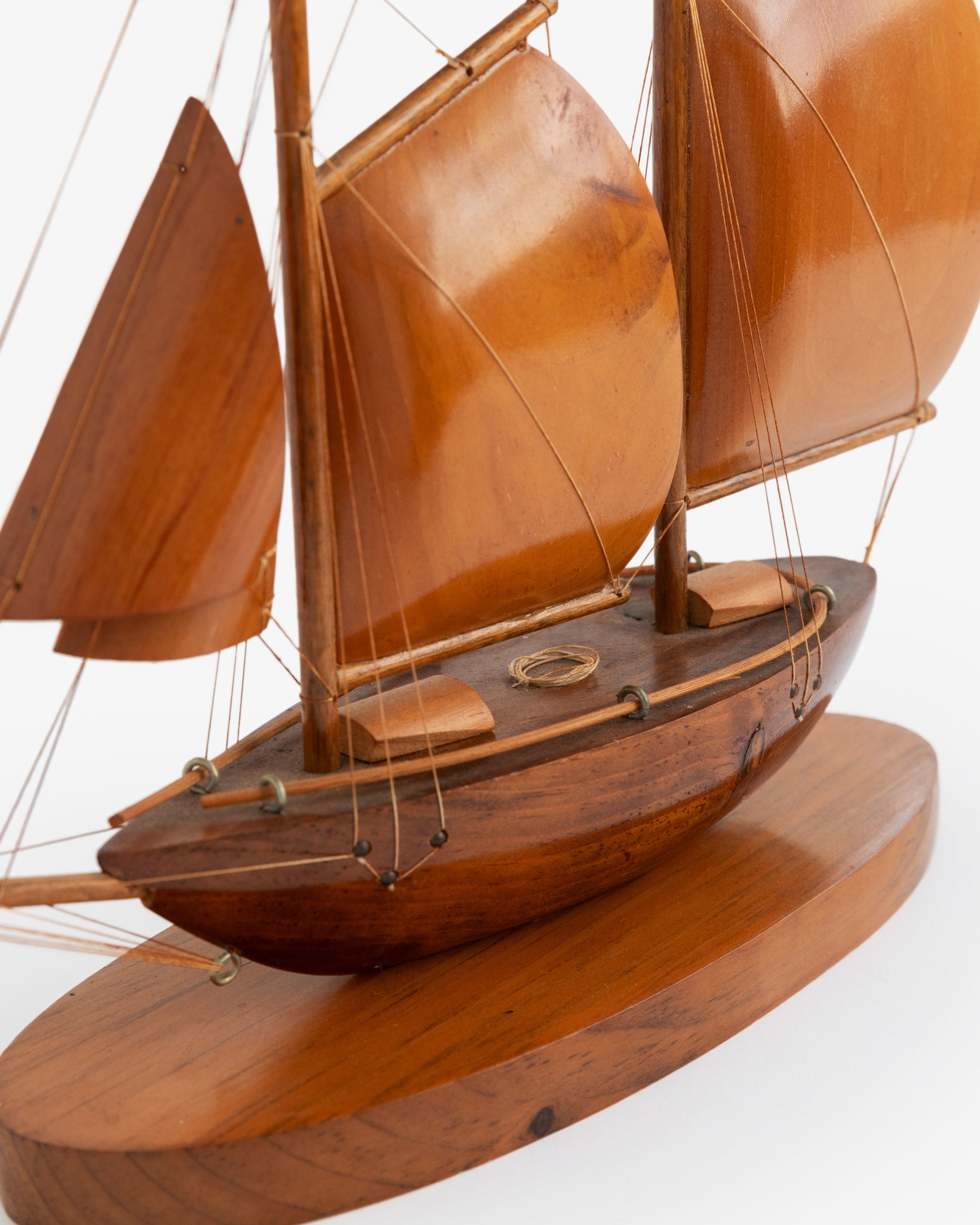 Hand Made Walnut Sail Boat