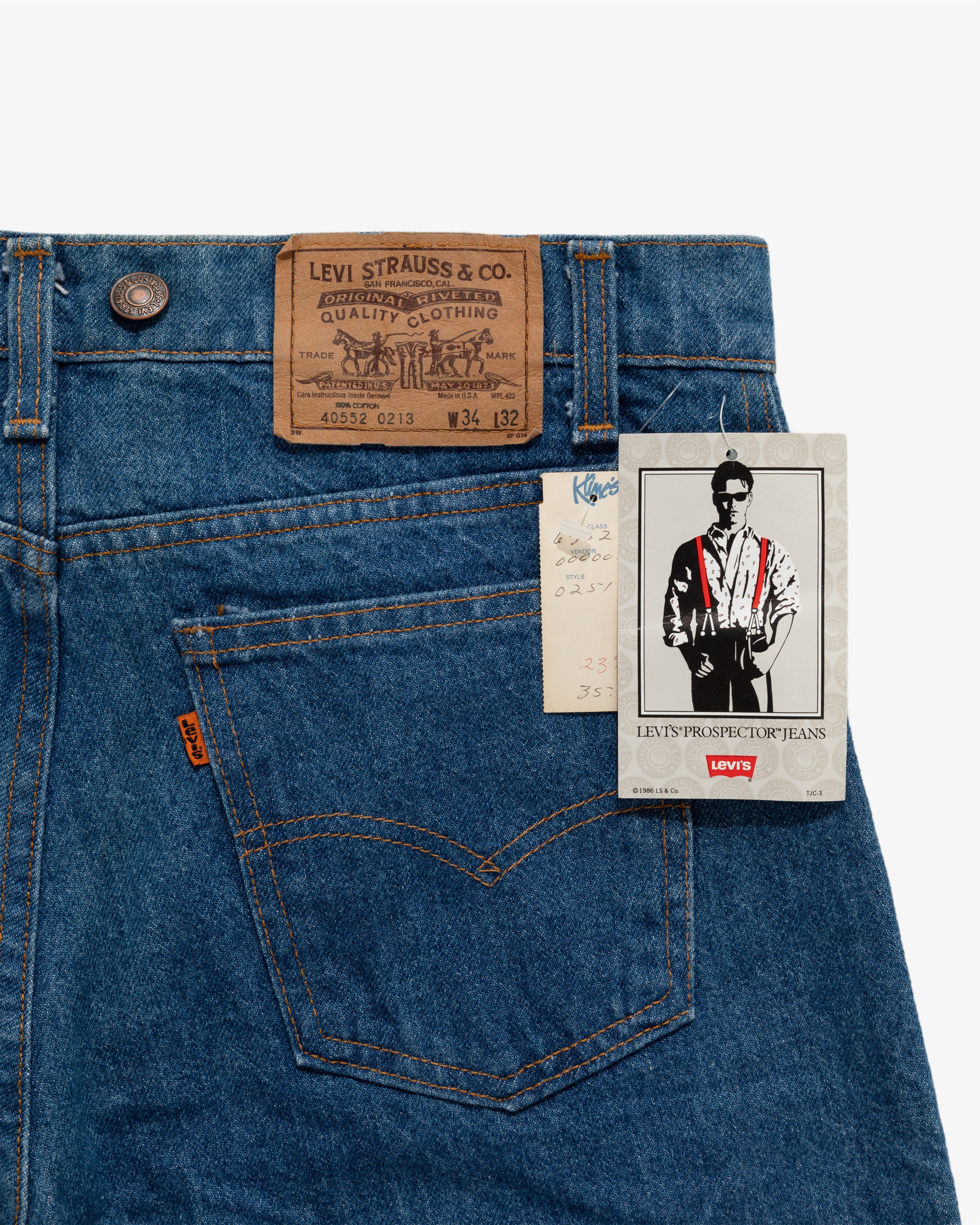 Vintage Levi's Orange Tab Prospector Jeans with Suspenders