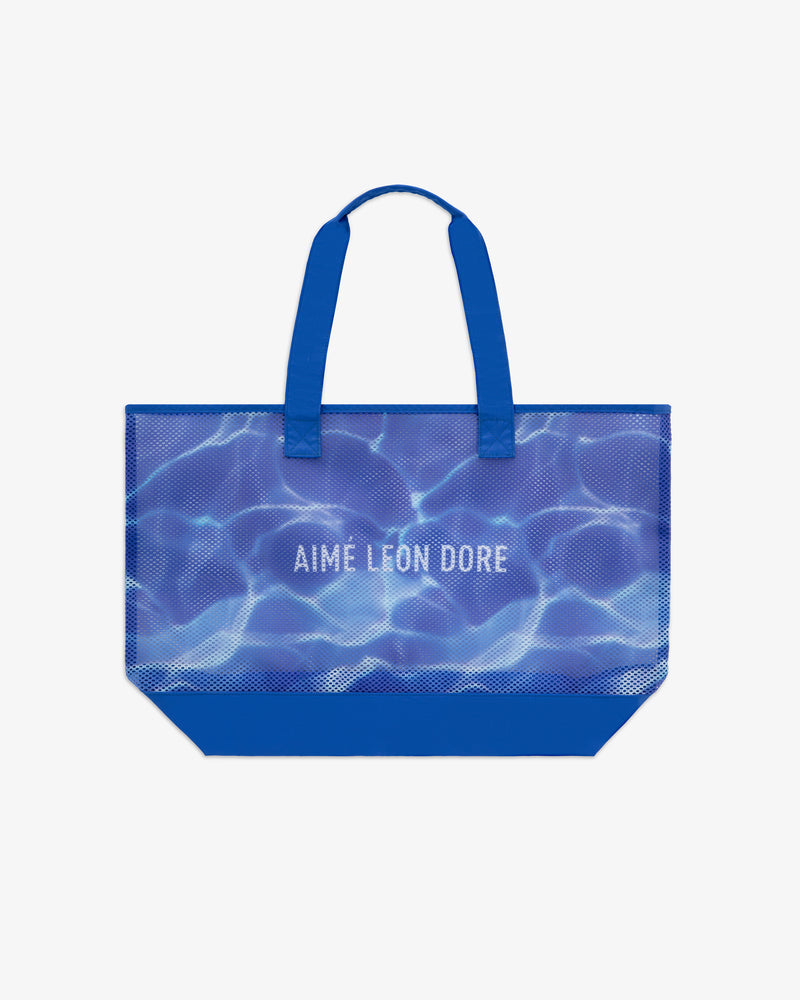 Aqua Print Mesh Tote Bag