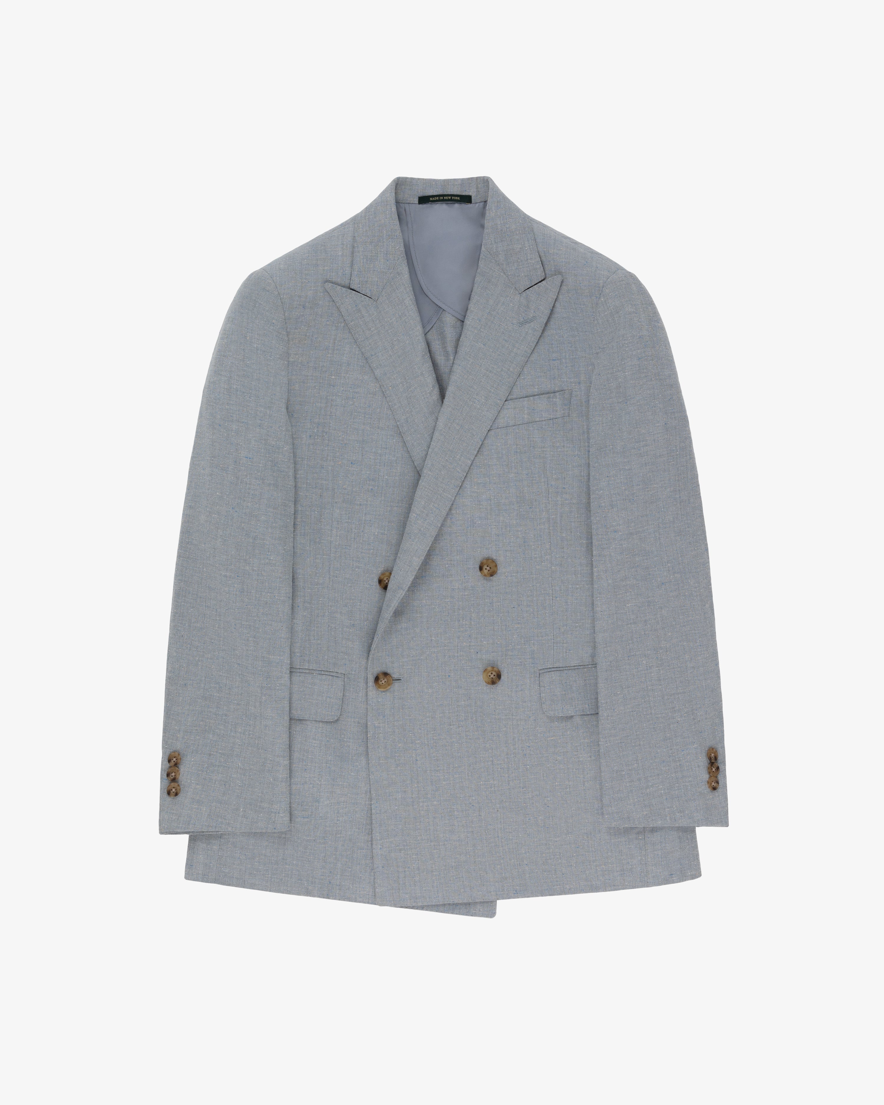 Low Button Double-Breasted Fleck Suit Jacket
