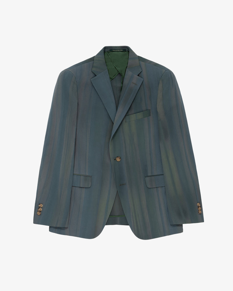 Spray Dyed Single-Breasted Seersucker Suit Jacket