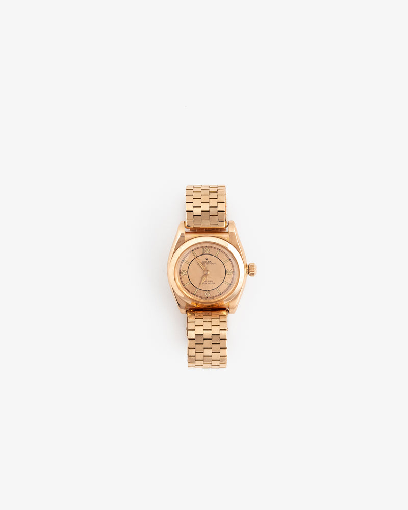 Rolex Bubble Back 18Kt Rose Gold Watch