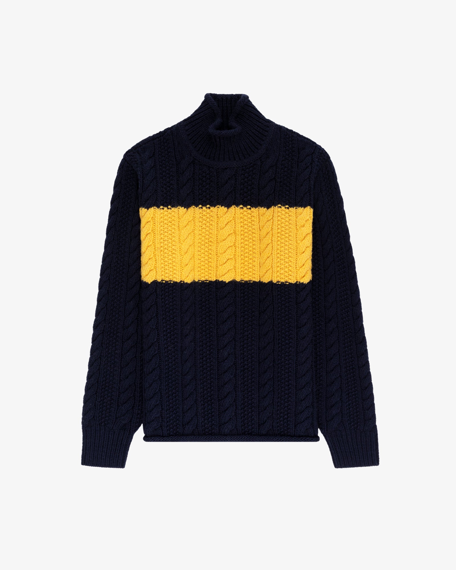 Aran Cable Mockneck Sweater
