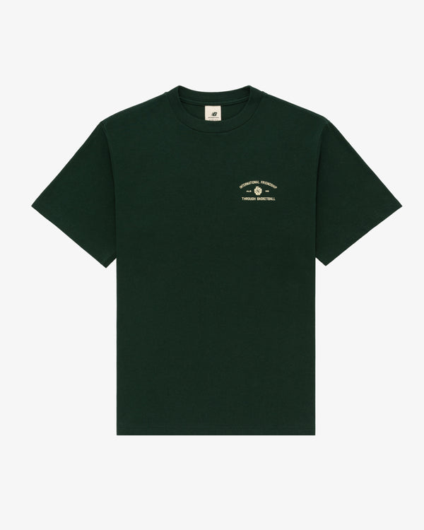 Testing Bucket Hat in dark green with a small white graphic and text, shown on a white background.