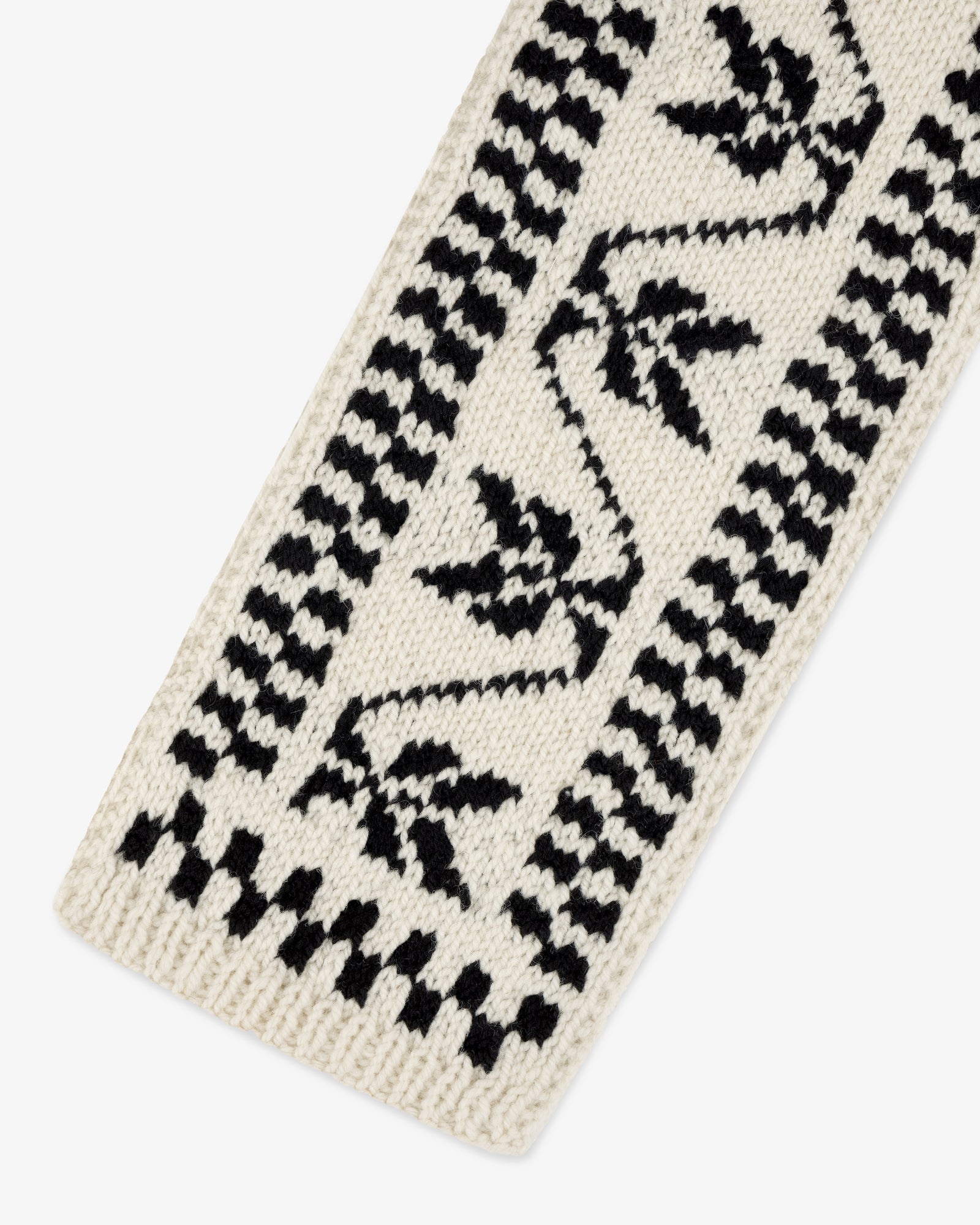 Hand Knit Jacquard Wool Scarf