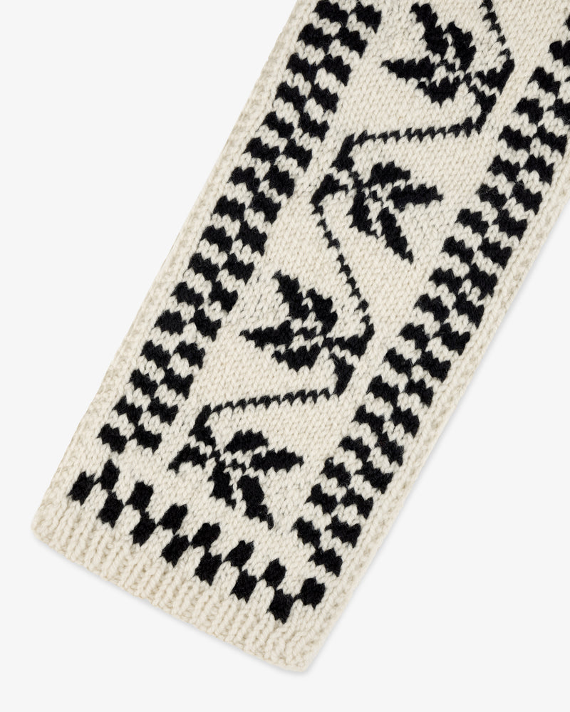 Hand Knit Jacquard Wool Scarf