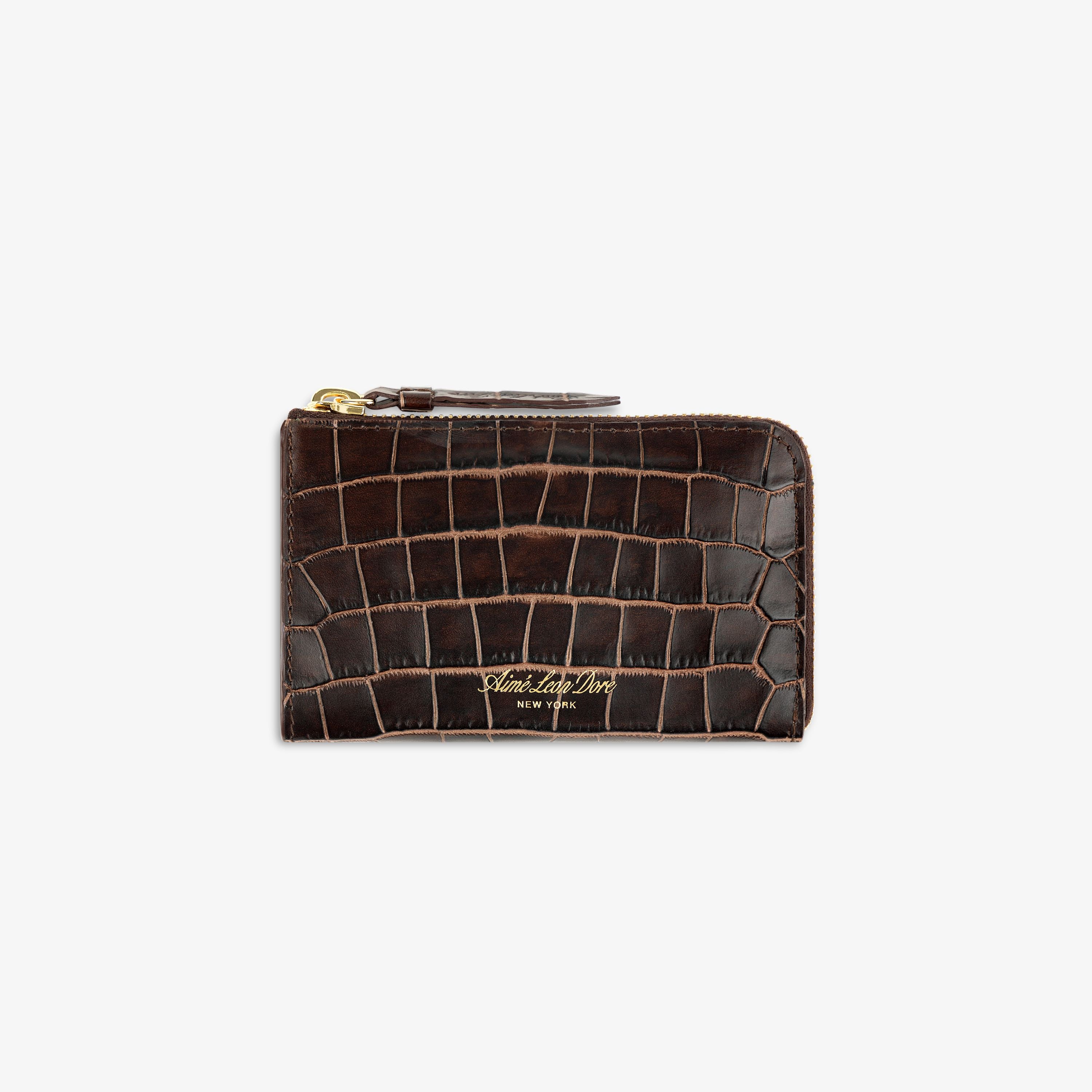 Croc-Embossed Leather Zip Cardholder – Aimé Leon Dore