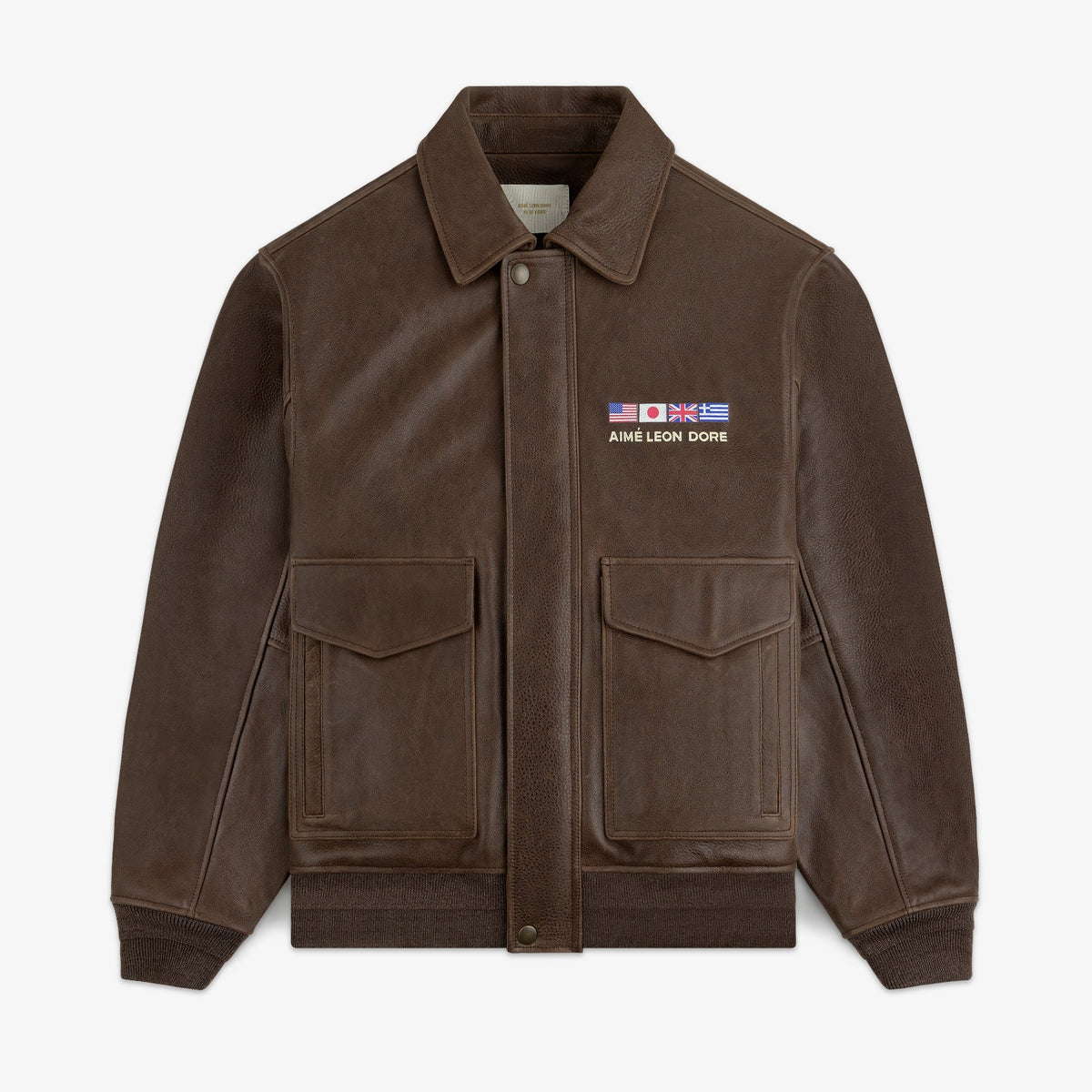 World's Borough Leather Flight Jacket – Aimé Leon Dore