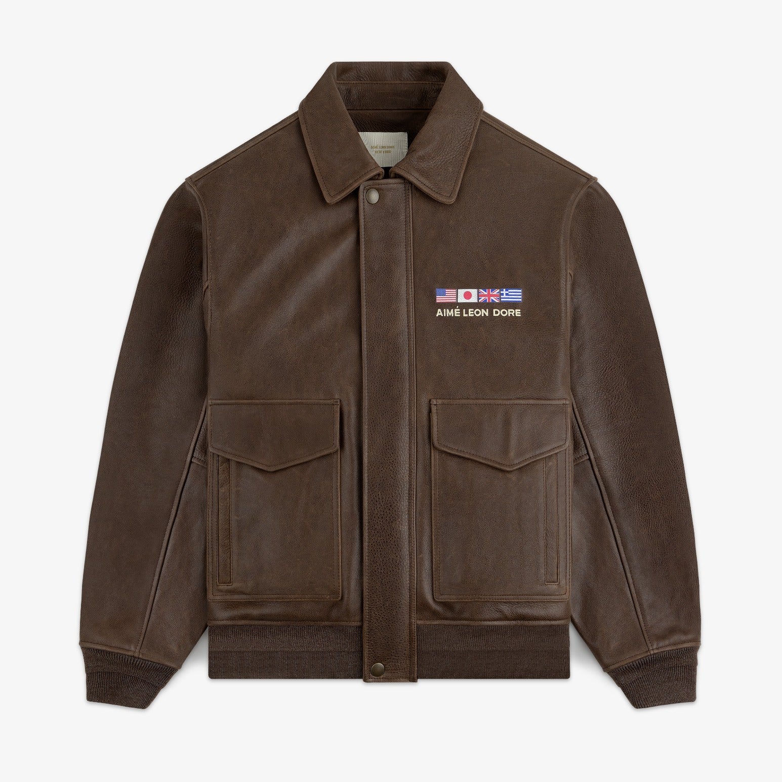 ジャケット・アウター Aime Leon Dore Leather Bomber Jacket M AimeLeonDore698e6227909bf2698e