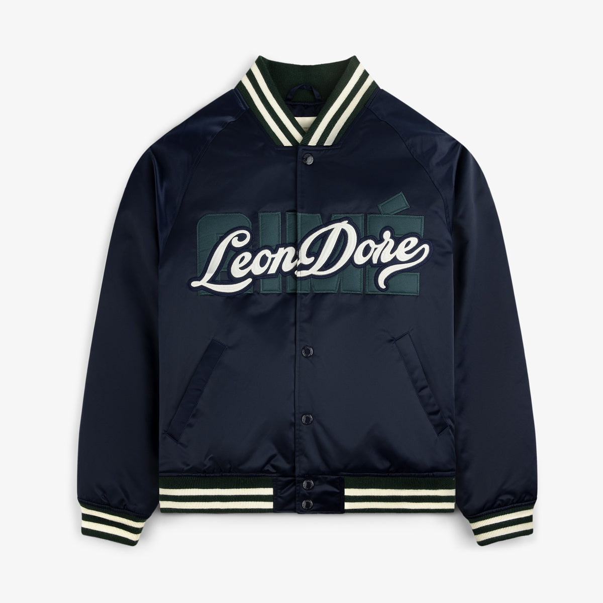 Overlay Logo Satin Varsity Jacket – Aimé Leon Dore