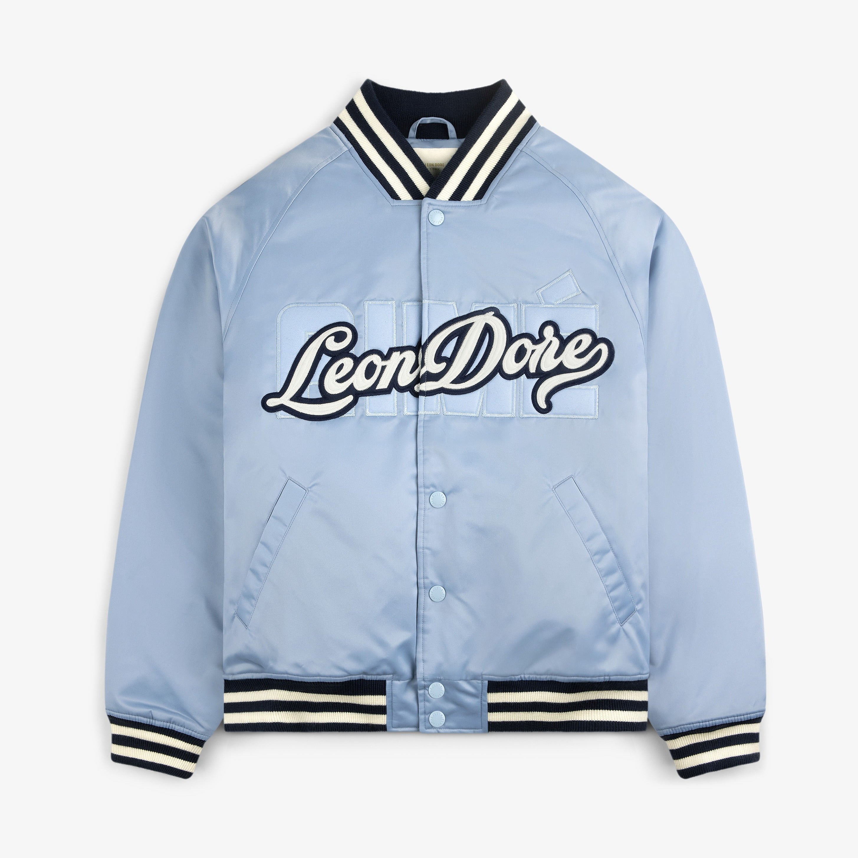 エメレオンドレ AIME LEON DORE  Satin Varsity Jacket サテンヴァーシティーブルゾン メンズ XL AimeLeonDore698e624993ba13698e