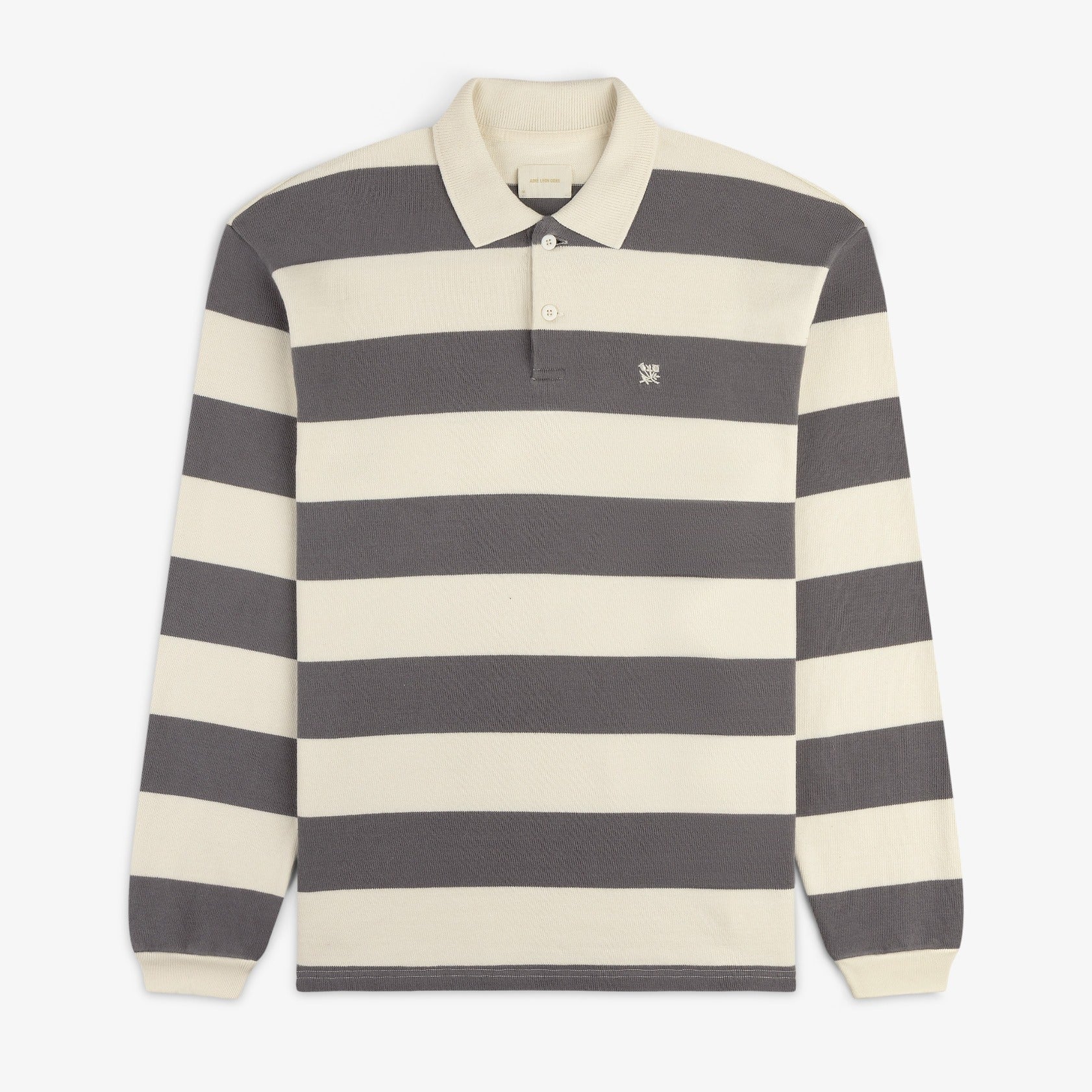 Striped Logo-Embroidered DORE LEON AIMÉ 長袖ポロシャツ DORE LEON AIMÉ Cotton for Sweater Polo トップス