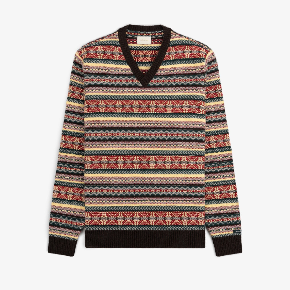 AIMÉ LEON DORE V Neck Sweater 23AF Fair Isle V-Neck Sweater – Aimé Leon Dore