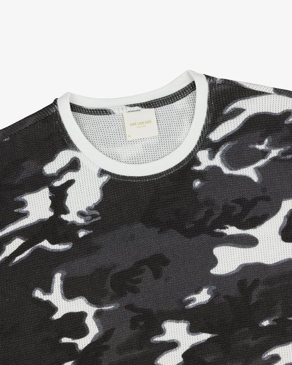 Printed Mesh Moto Tee