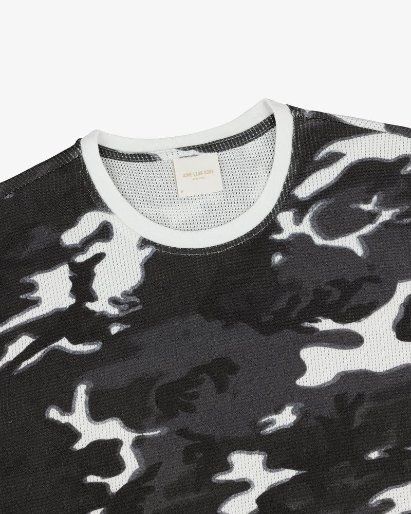 Printed Mesh Moto Tee