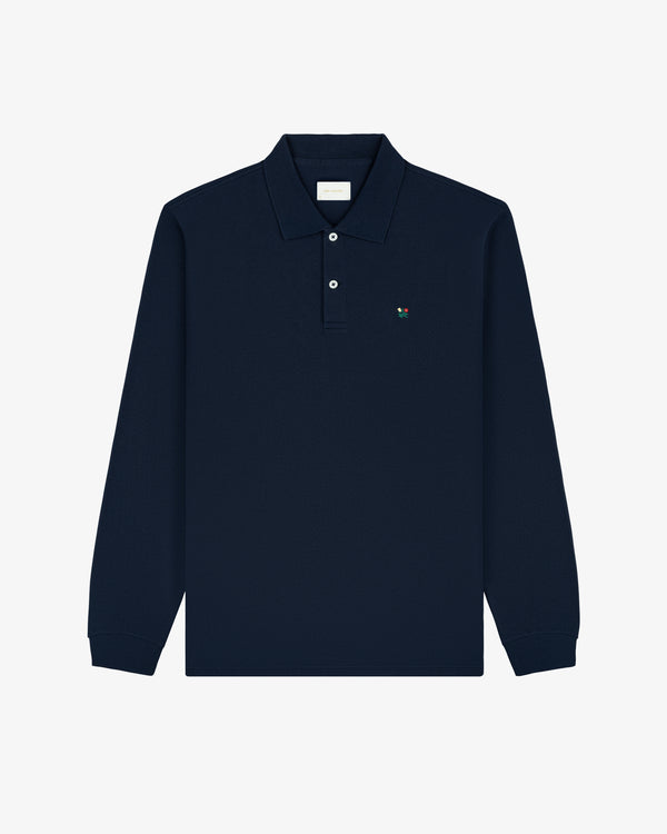 Long-Sleeve Crest   Piqué Polo