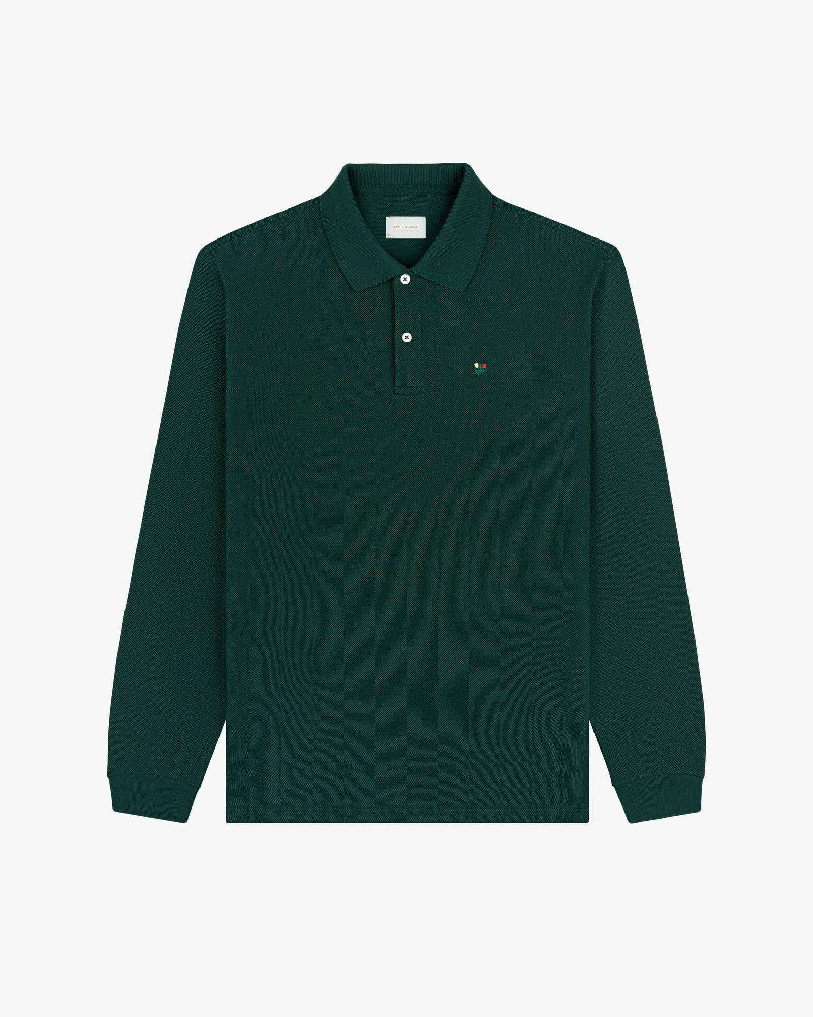Long-Sleeve Crest   Piqué Polo