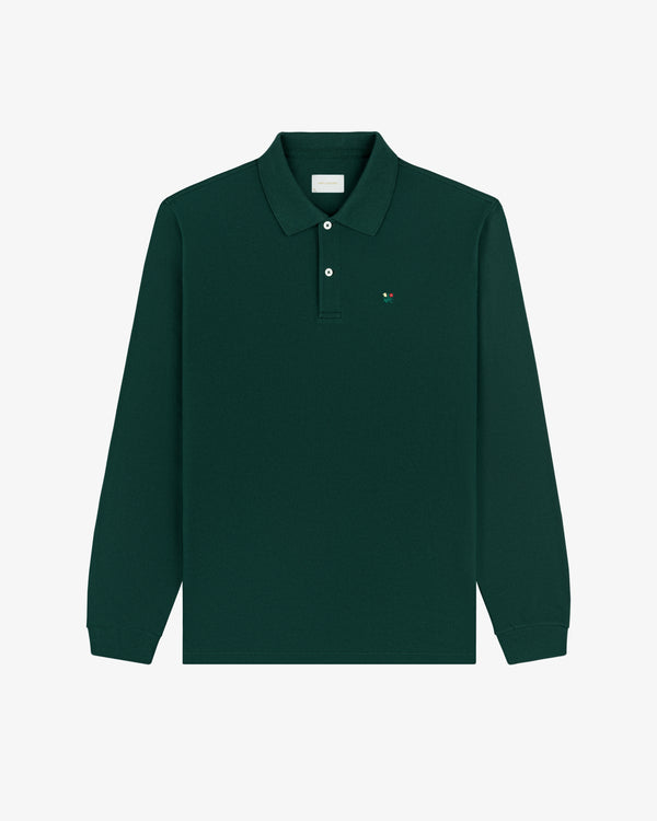 Long-Sleeve Crest   Piqué Polo