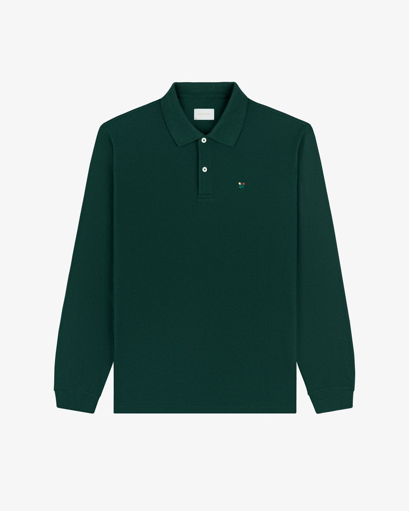 Long-Sleeve Crest   Piqué Polo