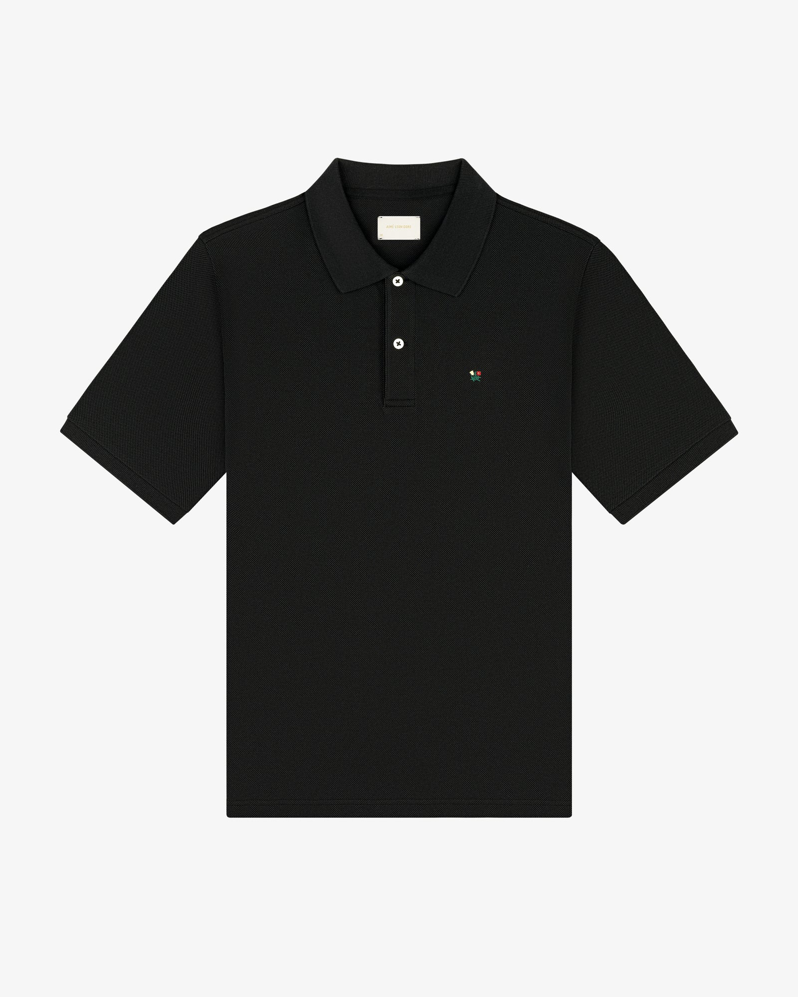 soyy. Almond Poloブラック Almond Polo (CHARCOAL GRAY) – soyy.online