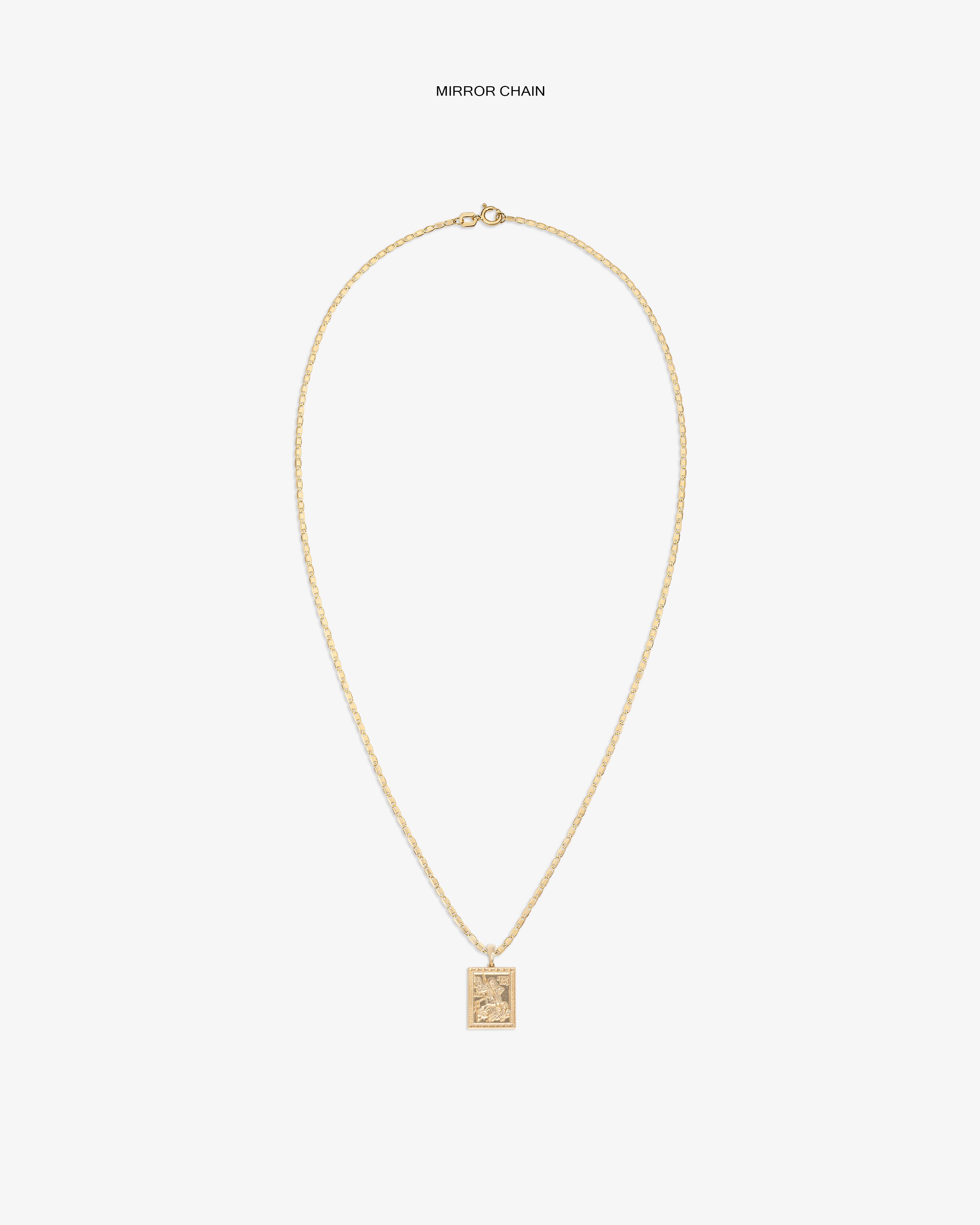 14Kt Gold Saint George Pendant necklace, shown against a plain white background.