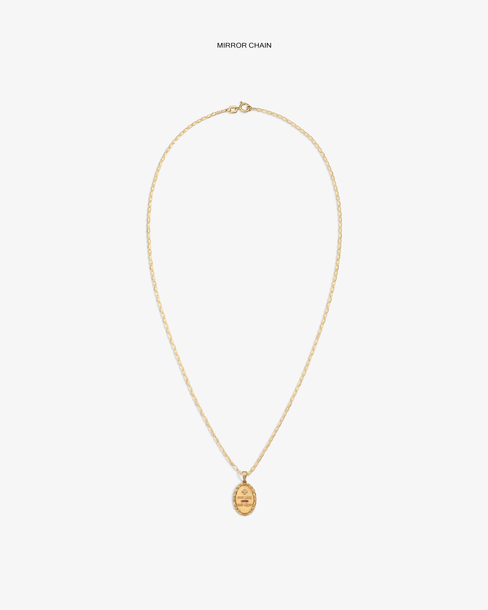 14Kt Gold Love Poem Pendant necklace shown on a simple white background.
