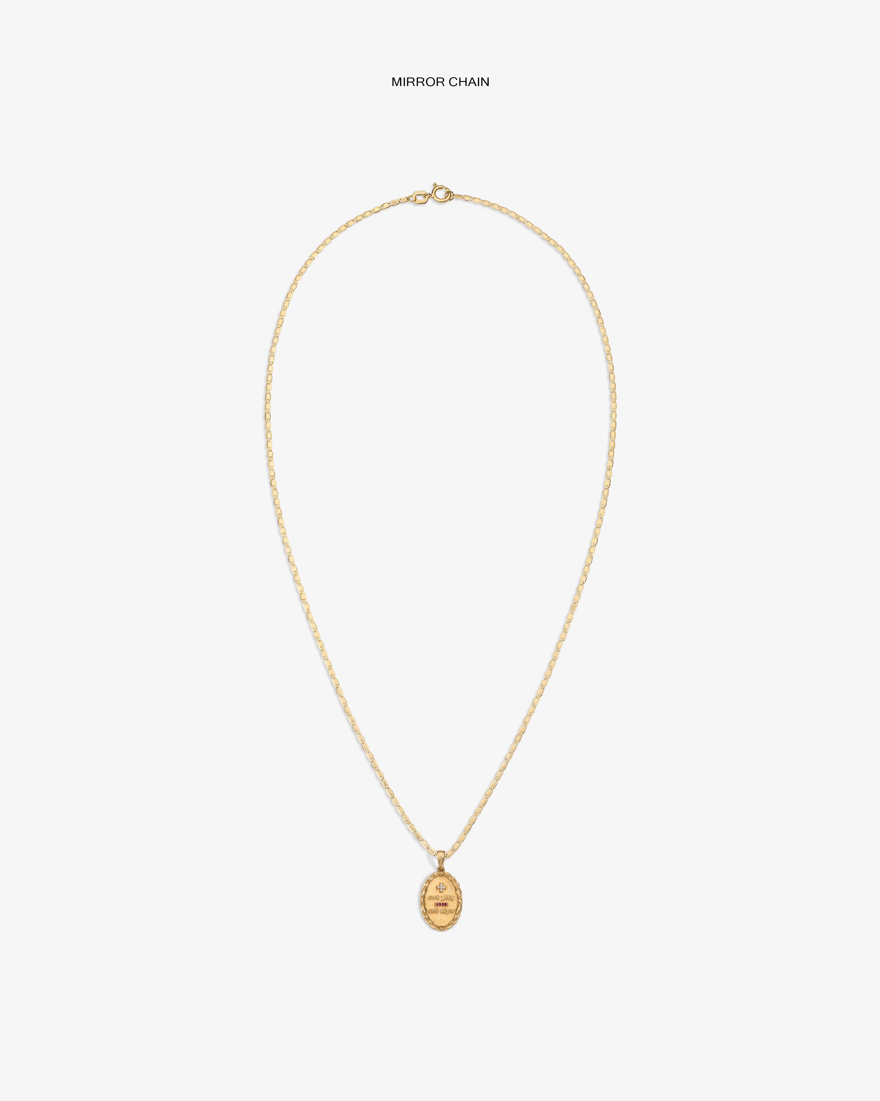 14Kt Gold Love Poem Pendant necklace shown on a simple white background.