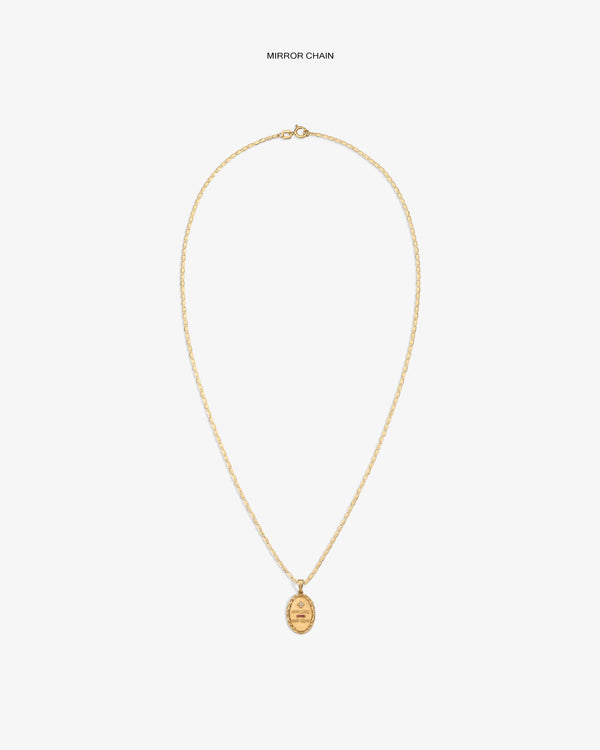 14Kt Gold Love Poem Pendant necklace shown on a simple white background.