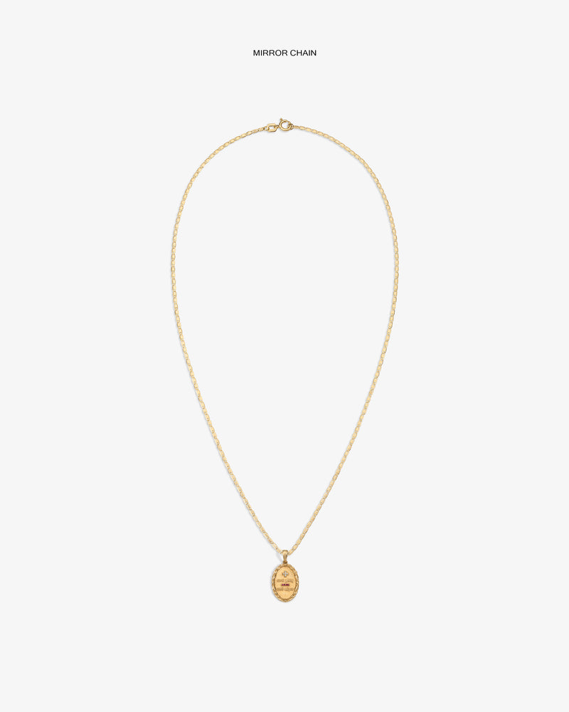 14Kt Gold Love Poem Pendant necklace shown on a simple white background.