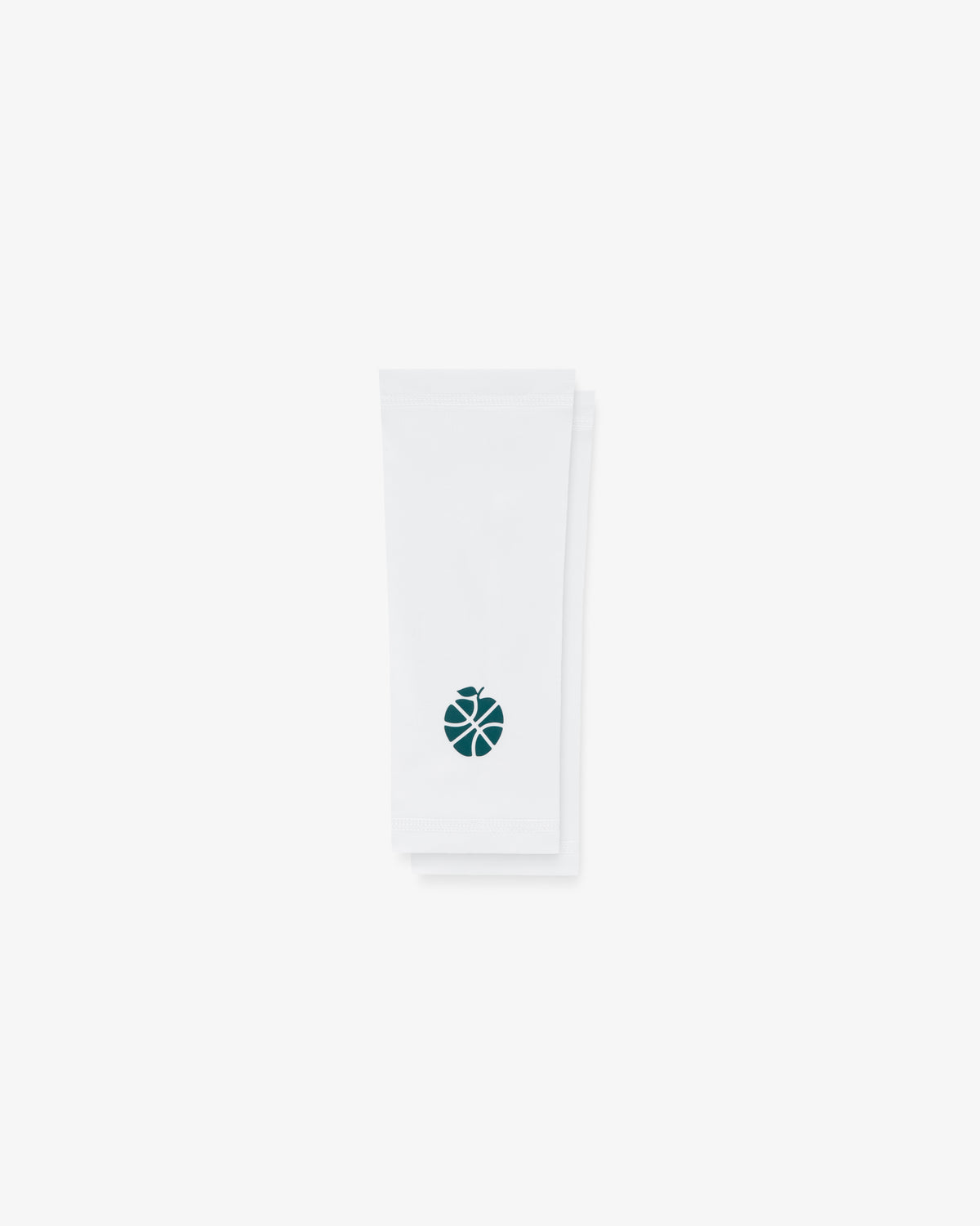 ALD / New Balance SONNY NY Calf Sleeves in white, neatly folded with a small dark green citrus fruit logo at center.