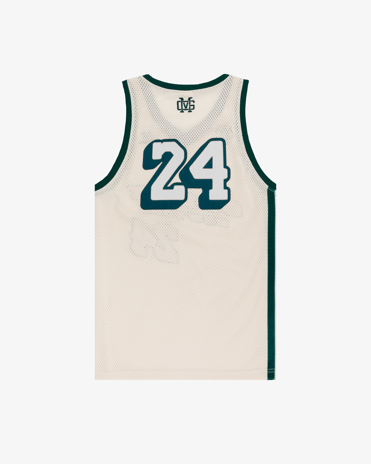 ALD / New Balance SONNY NY IFTB Jersey: Cream mesh with dark green trim and large white-green 24 on back.